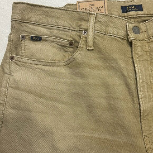 Polo Ralph Lauren Varick Slim Straight Khaki Jeans Mens Big & Tall 38T x 36 - Picture 5 of 11